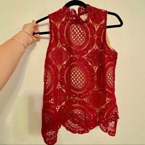 Red Lace Tank Top